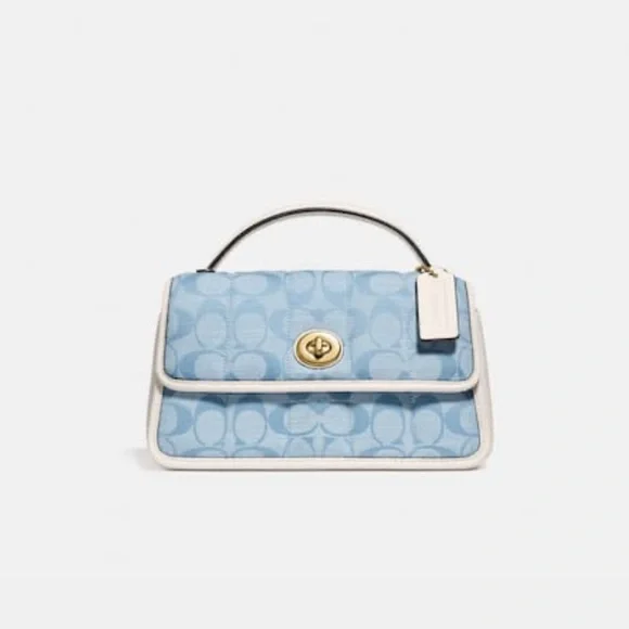 Coach Bags Coach Turnlock Clutch 2 In Signature Chambray With